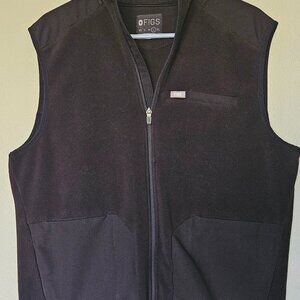 Figs Mens On-Shift Fleece Vest - Black- Large